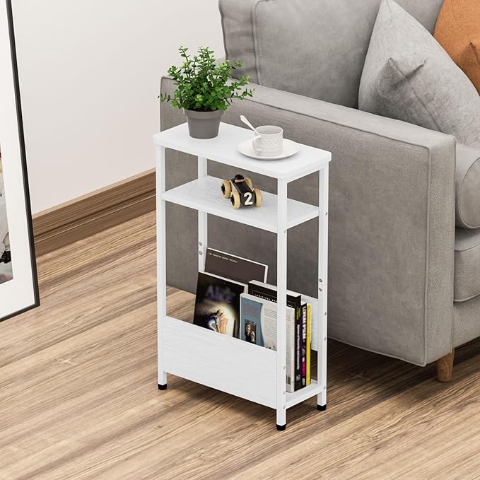 7.1" Narrow Side Table for Small Spaces, 3 Tier Small End Table - Image 2