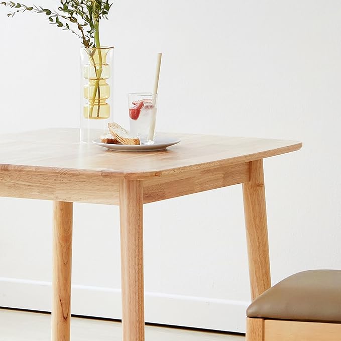 Livinia Aslan 29.5" Malaysian Oak Square Wooden Dining Table/Small Solid Wood - Image 9