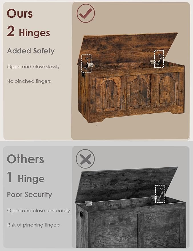 DINZI LVJ Storage Chest, 39.4”Wooden Storage Box - Image 5
