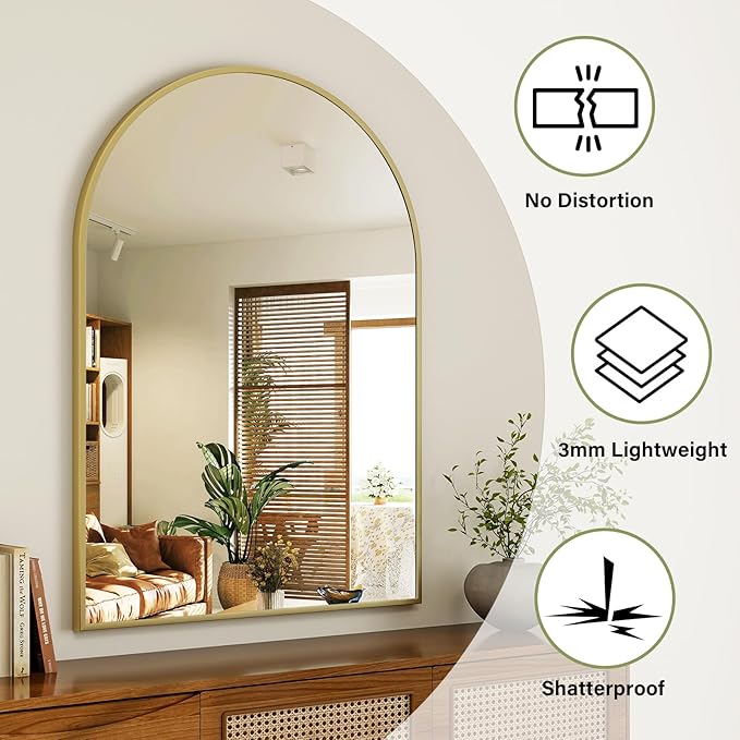 Arch Bathroom Mirror, 20x30 inch Arched Bathroom Mirror/Wall Mounted Vanity - Image 4