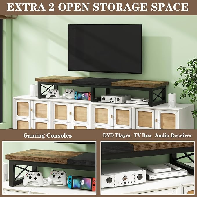 IBUYKE 45" Large TV Riser for 32-60 inch TV, Tabletop Short TV Stand - Image 7