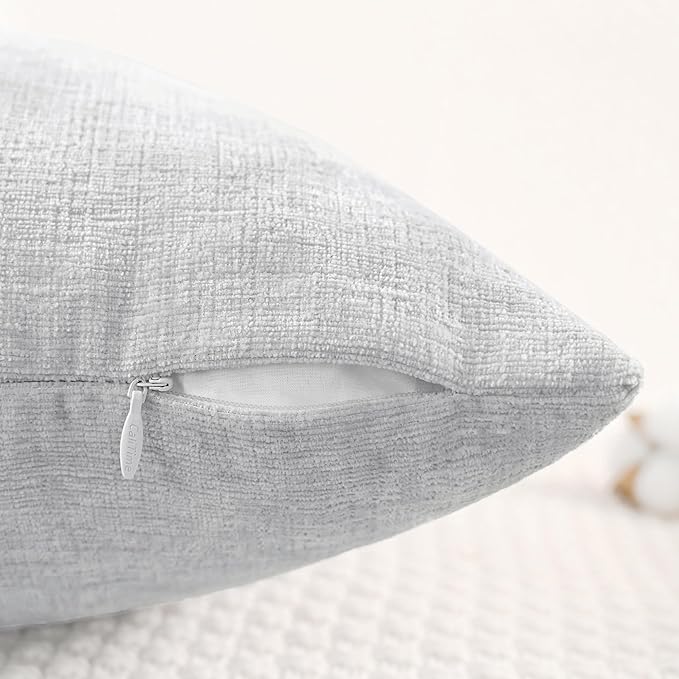 CaliTime Throw Pillow Covers Decorative 24 X 24 Inches Pack of 2 Cozy Chenille - Image 3
