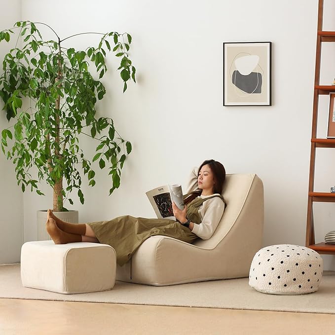 N&V Bean Bag Chair Single Seated Foam Sofa Armless Floor Sofa - Image 5
