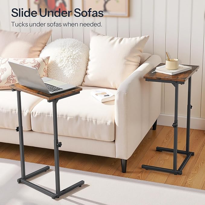 HOOBRO C Shaped End Table, Adjustable Height Side Table - Image 5