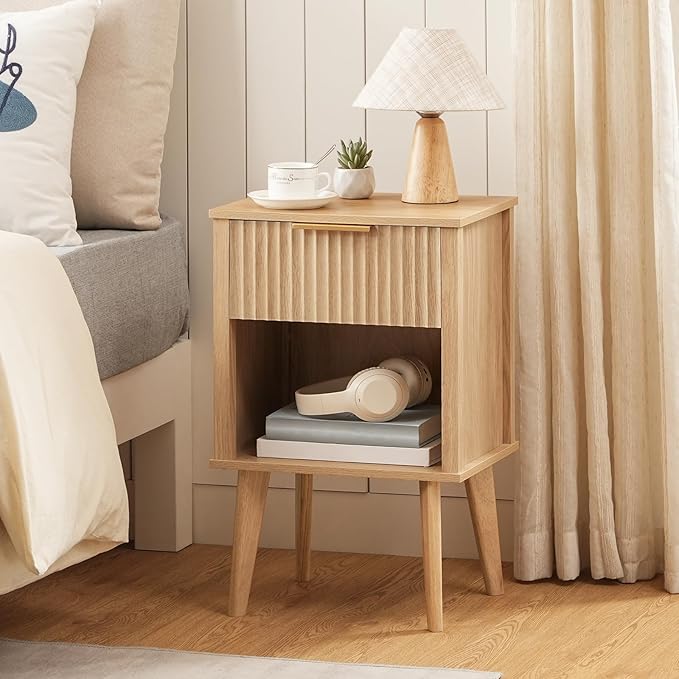 End Table, Fluted Night Stand, Modern Side Table, Bedside Table - Image 4