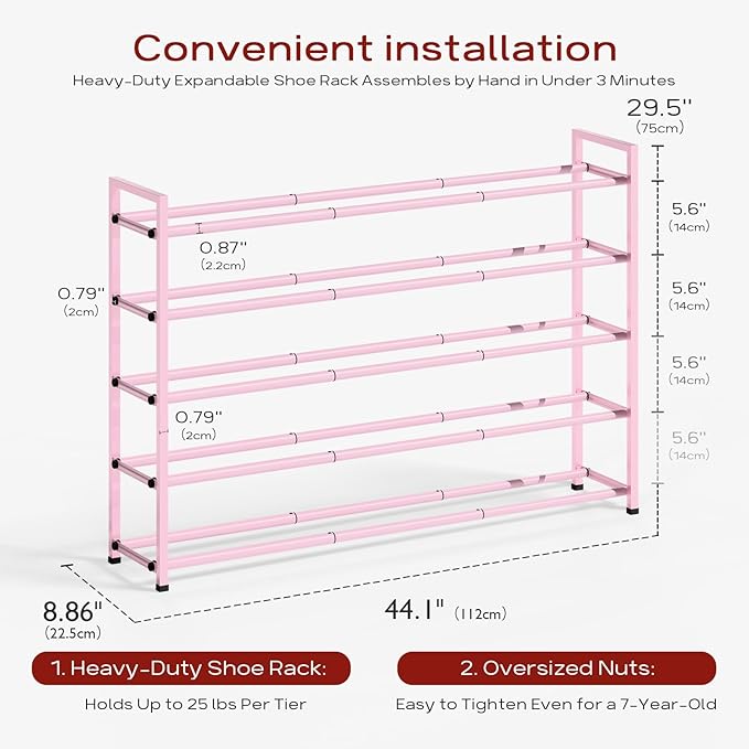 Bumusty 5-Tier Long Expandable Shoe Rack - Image 3