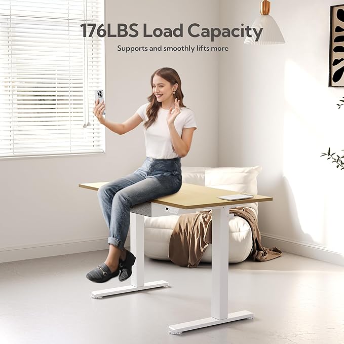 Seang Standing Desk with Drawer, 3 Memory Height Settings with Cable Grommets & - Image 5