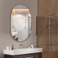 ANDY STAR Brushed Nickel Oval Bathroom Mirror, 24x36 Nickel Pill-Shaped Mirror by ANDYSTAR