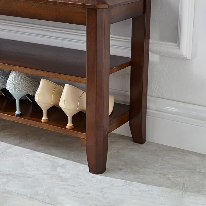 LEILISI Shoe Bench, Solid Wood Shoe Rack Bench Simple Style Shoe Storage Bench - Image 7
