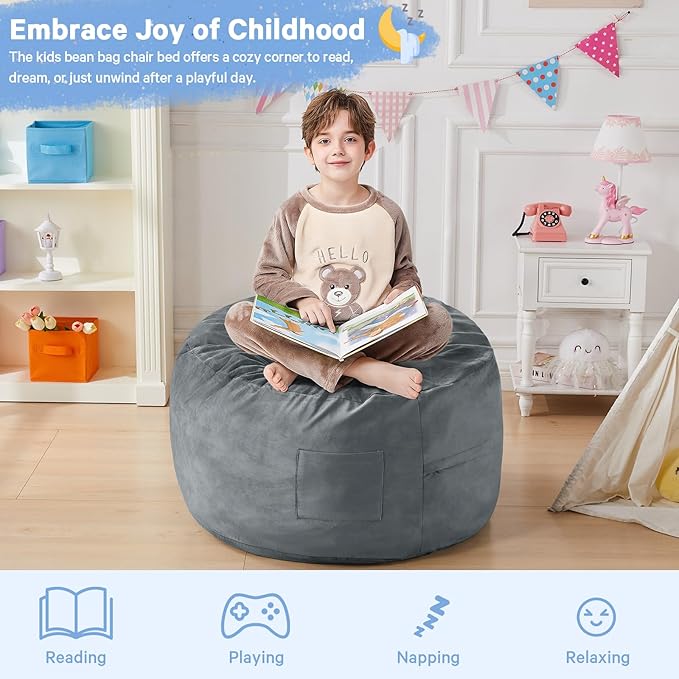 Kids Bean Bag Chair Bed - Image 4