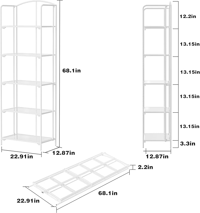 Crofy No Assembly Folding Bookshelf - Image 3