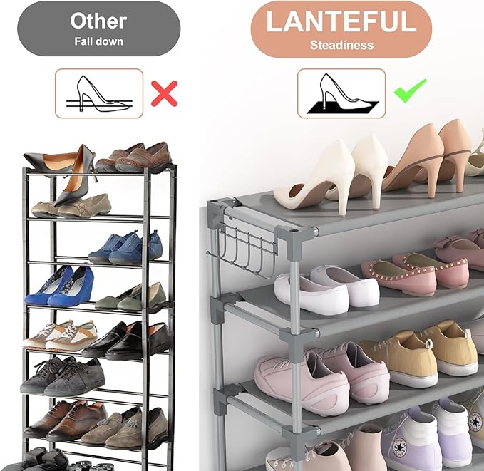 10 Tiers Shoe Rack 50 Pairs Large Capacity Tall Shoe Organizer Sturdy Shoe - Image 6