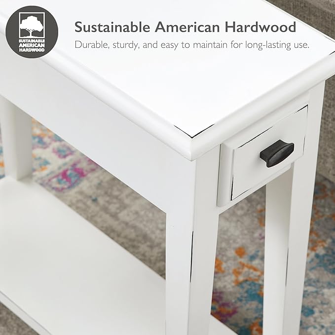 Haven Ridge Narrow End Table, Solid Wood Side Table - Image 12