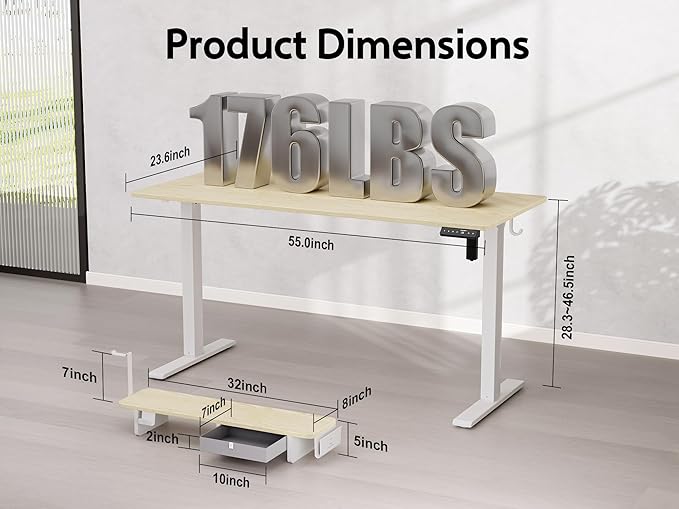 55x24 Inches Electric Standing Desk - Image 3