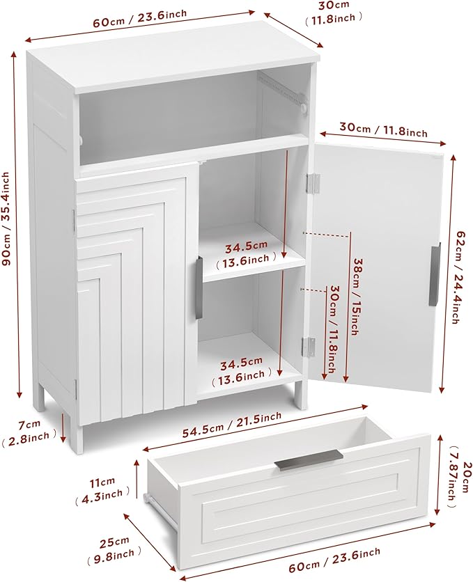 Storage Cabinet Bathroom Floor Cabinets - Image 2