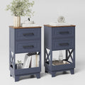 Tall Nightstand Set of 2 Side Table by ZYKZYKHOME