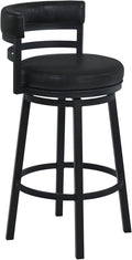 Armen Living Madrid 26" Seat Height Swivel Modern Ford Black Faux Leather and by ArmenLiving