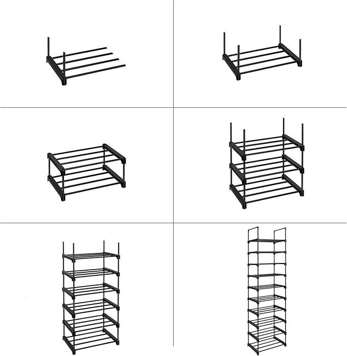 SONGMICS Shoe Rack, 10-Tier Shoe Organizer, Metal Storage Shelf, Upright or - Image 8