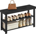 SONGMICS Shoe Rack Bench, 3-Tier Bamboo Shoe Storage Organizer, Entryway Bench by SONGMICSbySONGMICSHOME