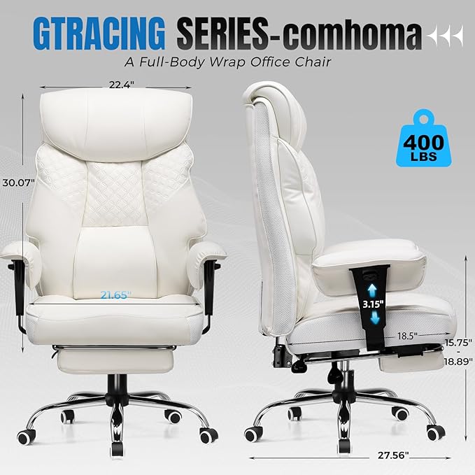 GTRACING Big and Tall Office Chair 400LBS Wide Ergonomic Gaming Chair - Image 3