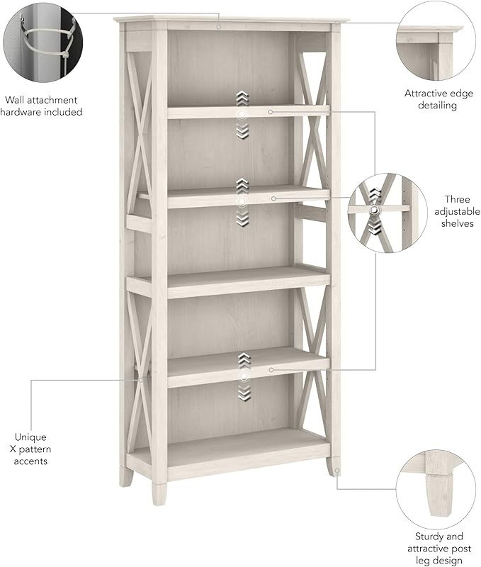 Bush Furniture Tall 5 Shelf Bookcase - Image 5