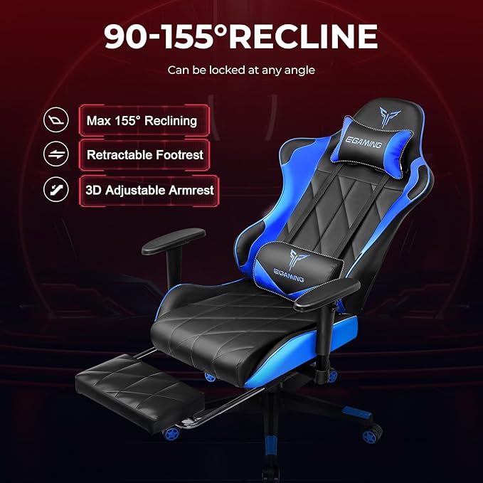 Gaming Chair with 3D Adjustable Armrests, Cow Print Design, Ergonomic Office - Image 4