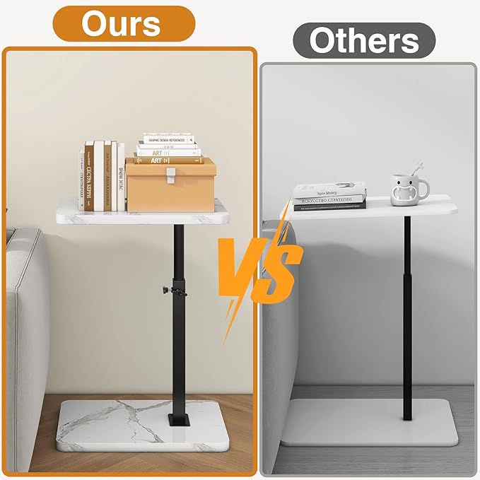 IBUYKE Tray Table for Couch, 360° Swivel Height Adjustable End Table for Small - Image 9