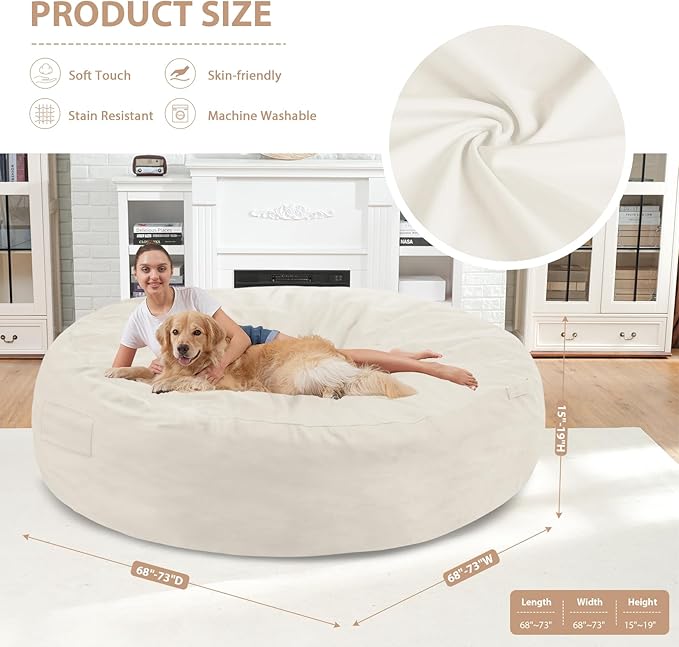 7FT Bean Bag Chair, Large Bean Bag Chairs - Image 3