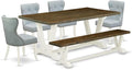 East West Furniture V077SI215-6 6 Piece Dining Table Set Contains a Rectangle by EastWestFurniture