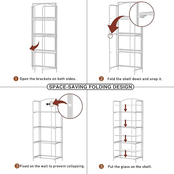 Crofy No Assembly Folding Bookshelf - Image 5