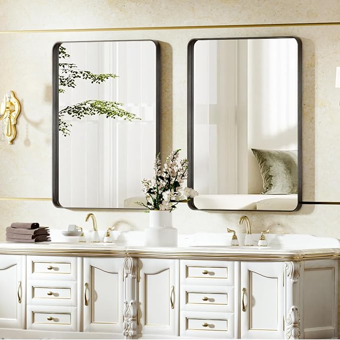 Bathroom Mirror 20x30 inch, Modern Round Corner Bathroom Vanity Mirror - Image 7
