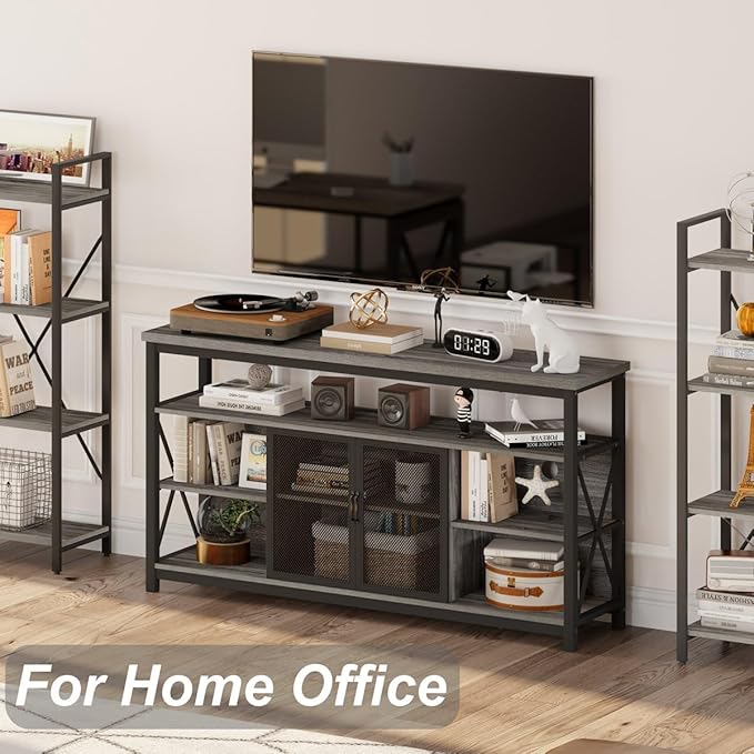 BON AUGURE Tall TV Stand for TVs up to 65 Inch, Industrial Entertainment Center - Image 6
