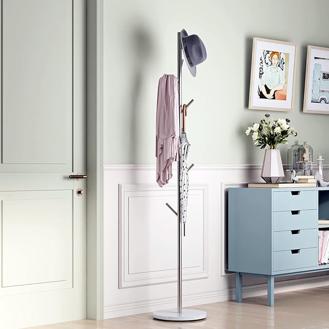 Silver Coat Racks, Metal Coat Rack Freestanding - Image 5