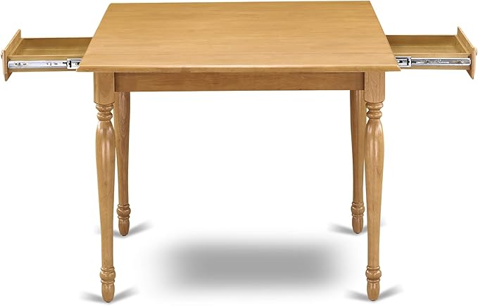 East West Furniture MZNO5-OAK-W 5 Piece Dining Room Table Set Includes a - Image 7