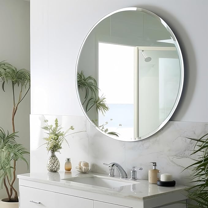 KOHROS Round Bathroom Mirror 32" x 32" Large Circle Mirror - Image 4