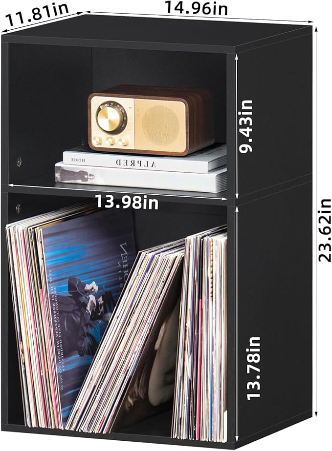 YAHARBO 2 Cube Bookshelf, Horizontal Book Shelf, Small Cubby Bookcase - Image 3