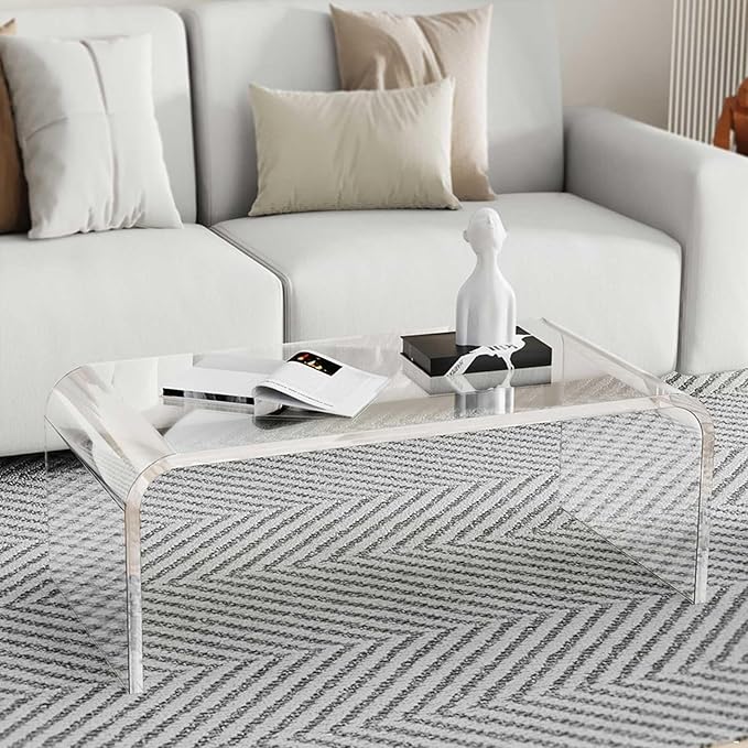 40inch Premium Clear Acrylic Rectangle Coffee Table - Image 3