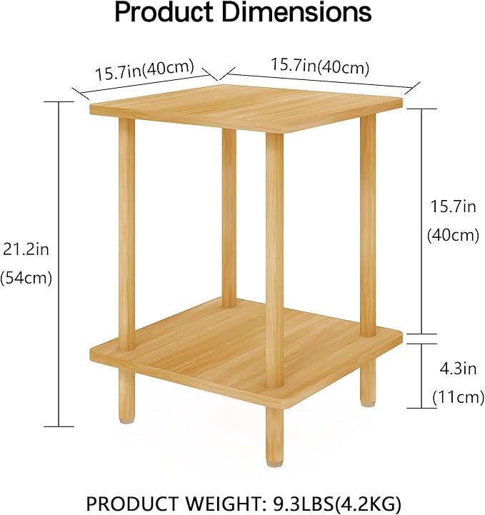 2-Tier End Table, Minimalist Modern - Image 3