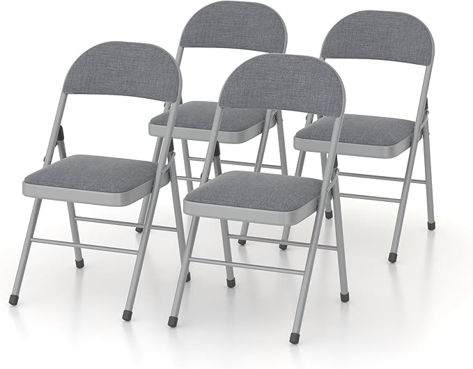 VECELO Padded Folding Chairs 4 Pack, Comfortable Cushioned Seat & Backrest - Image 9