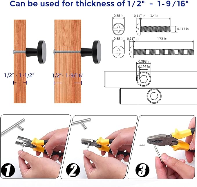 Ravinte 25 Pack Drawer Pulls 1-1/4 Inch Kitchen Cabinet Knobs Solid Round - Image 4