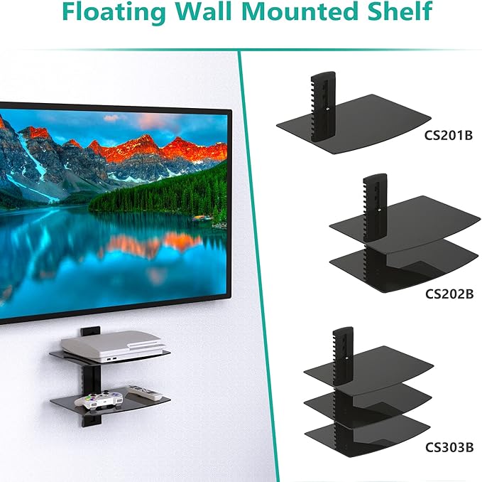 WALI Floating Entertainment Center Shelves, Holds Up to 17.6lbs, TV Shelf - Image 7