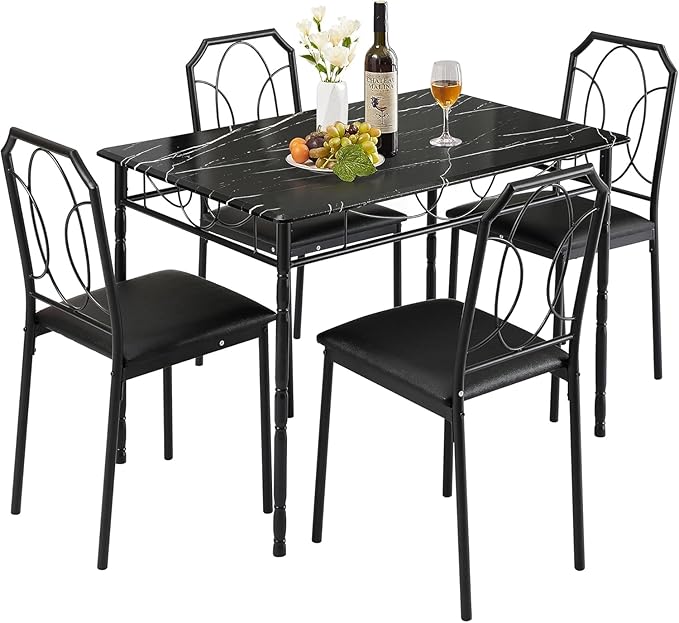 VECELO 5 Piece Dining Table Set by VECELO