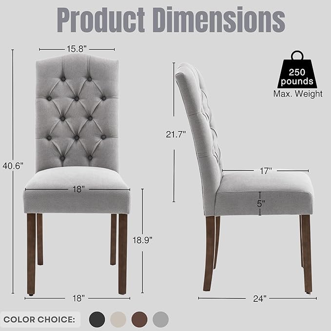 Tufted Upholstered Parsons Dining Chair - Image 4