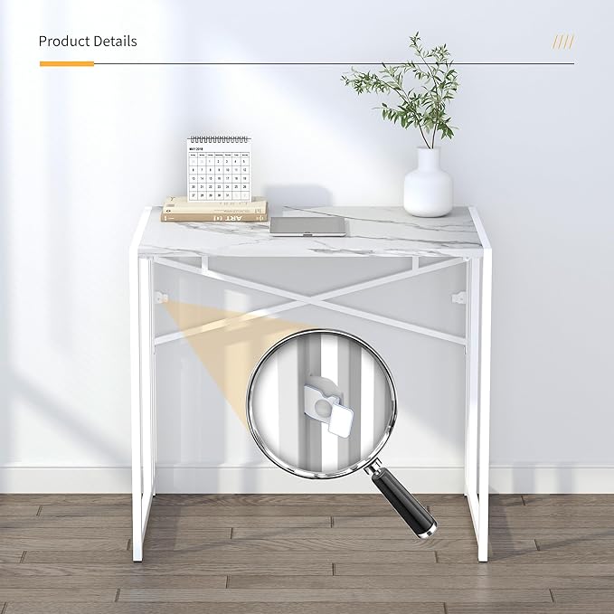 32 inch Folding Small Desk, Writing Gaming Computer Camping Desk - Image 9