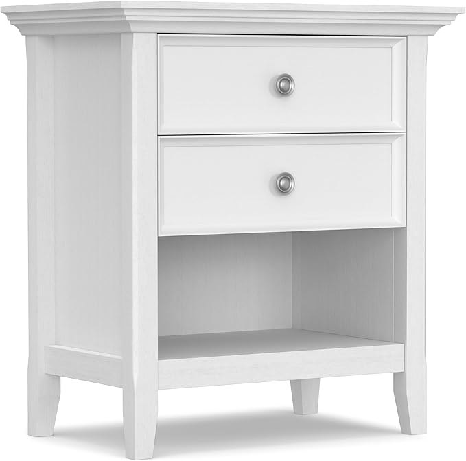 SIMPLIHOME Amherst SOLID WOOD 24 inch Wide Transitional Bedside Nightstand by SimpliHome