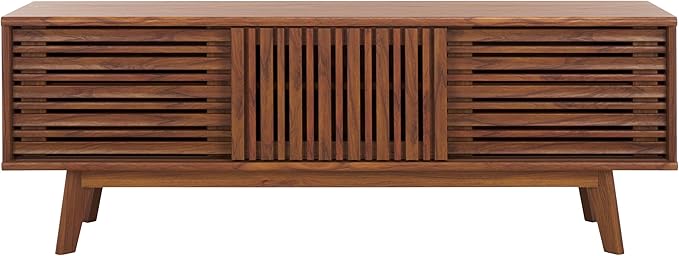 SAFAVIEH ESMA TV Stand for up to 65" Flatscreen – Walnut Brown, Sliding Doors - Image 8