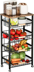 Black 5-Tier Fruit & Veggie Storage Cart on Wheels by Tikxlafe