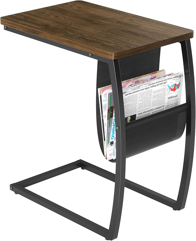 SRIWATANA Side Table End Table, Vintage C Shaped Couch Table by SRIWATANA