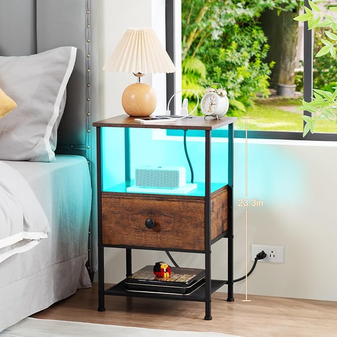 Night Stand Set 2, LED Nightstand - Image 4