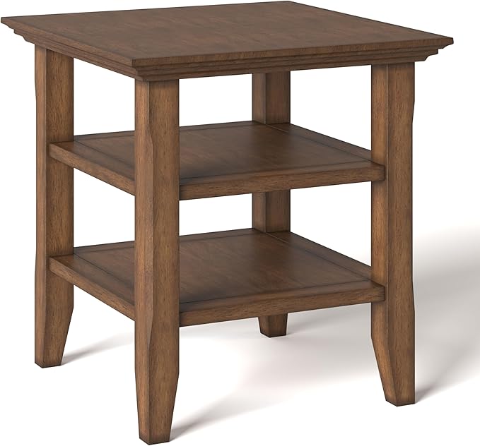 SIMPLIHOME Acadian SOLID WOOD 19 Inch Wide Square Transitional End Table in by SimpliHome